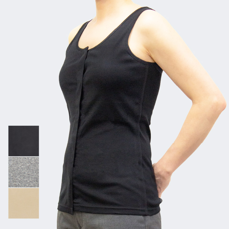 カップ付き前開きタンクトップ