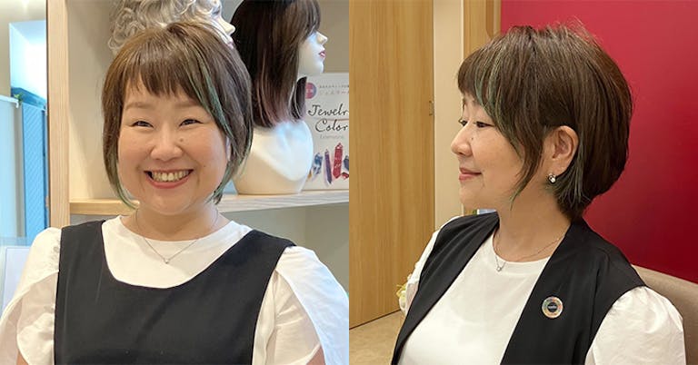 実際にウィッグを付けている前田さん