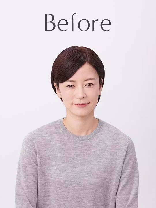 Cカールにのせたピンク色のメッシュがふんわり明るい表情のソフト