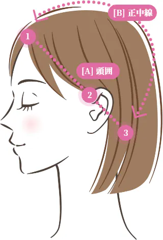 医療用ウィッグのサイズの測り方