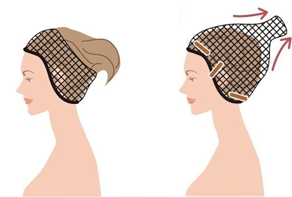 ヘアピンを使用し、ネットを固定する