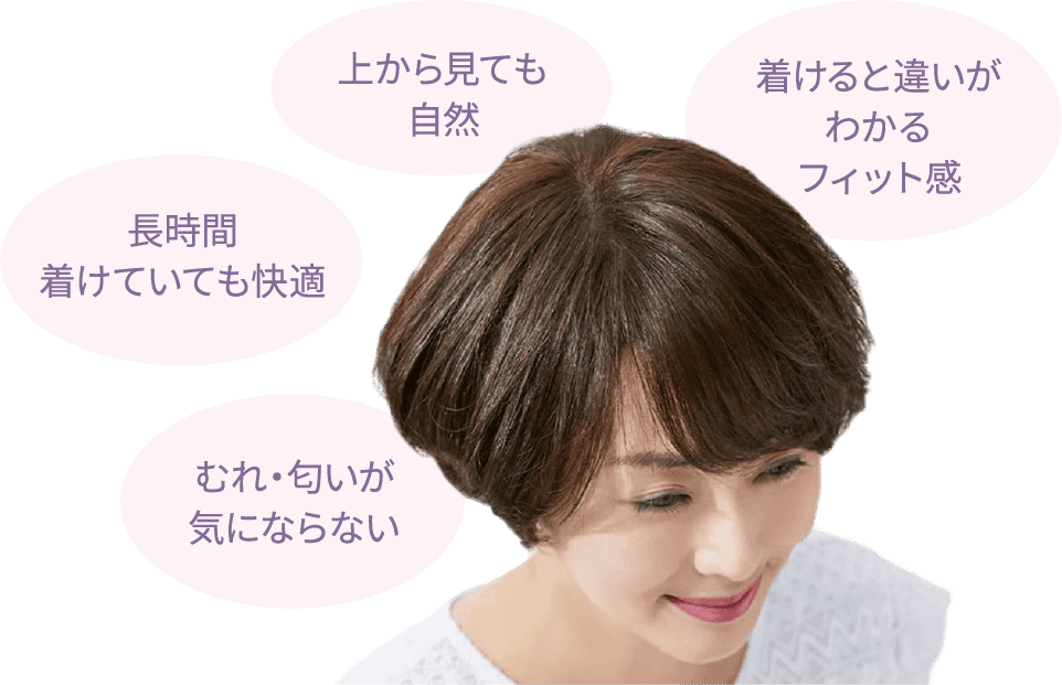 着けると違いがわかるフィット感、上から見ても自然、長時間着けていても快適、むれ・匂いが気にならない