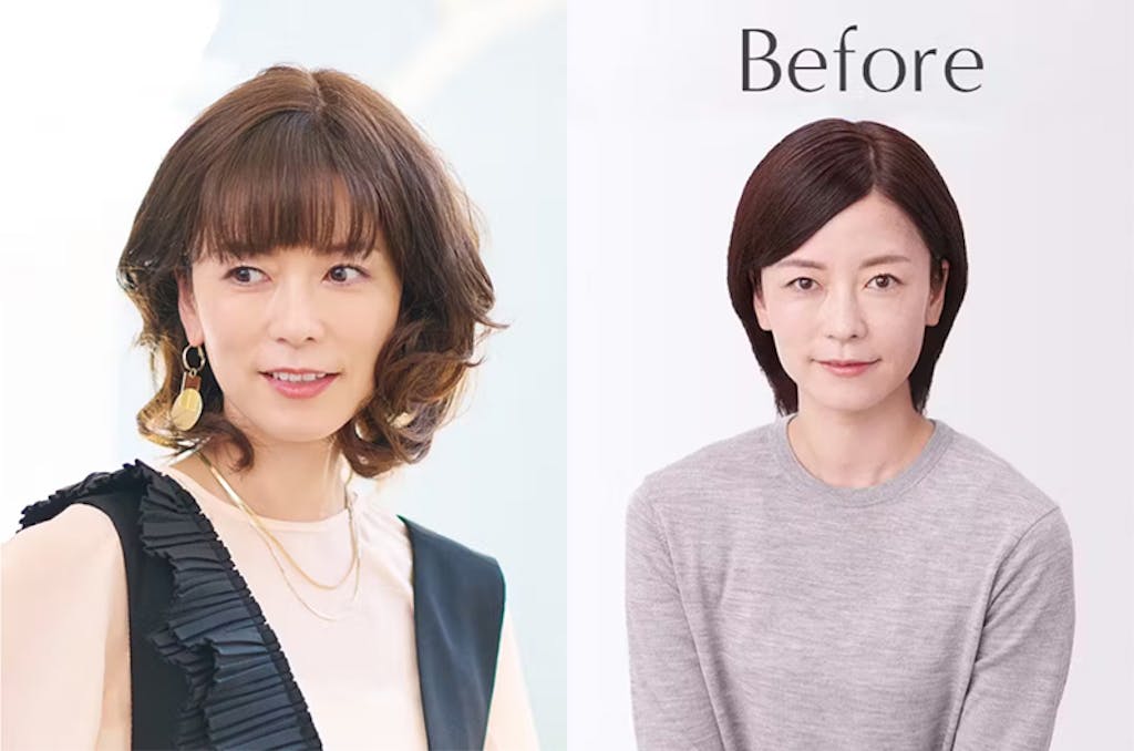 前髪のボリュームを見せたい 着けても大きく見えない自然なヘアピース。