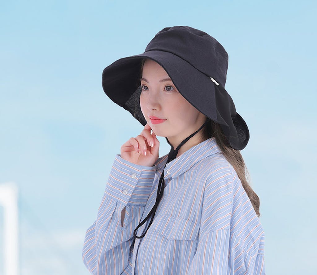 遮光ツバ広ハット