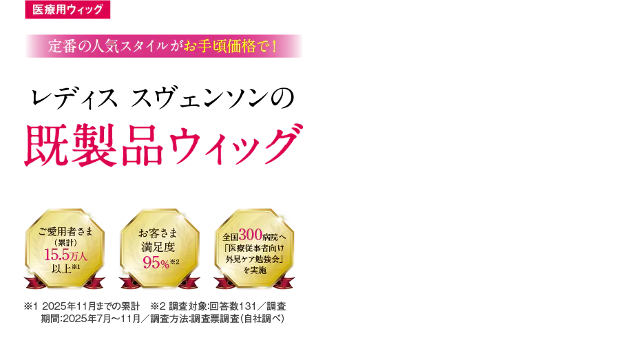 [医療用ウィッグ] 定番の人気スタイルがお手頃価格で！レディス スヴェンソンのシンプルウィッグ新登場！